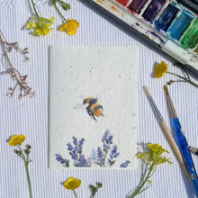 Load image into Gallery viewer, Plantable Bee & Lavender Card