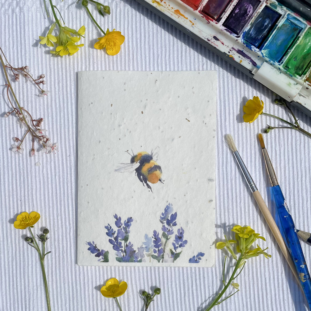 Plantable Bee & Lavender Card